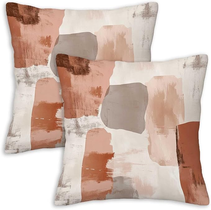 Throw Pillow Covers 18x18 Set of 2, Soft Colors Cushion Covers, Decorative by Unknown