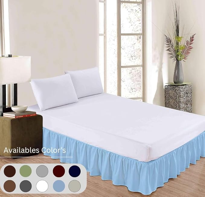 Ruffle Bed Skirt with Split Corners, Microfiber Dust Ruffled - Image 3