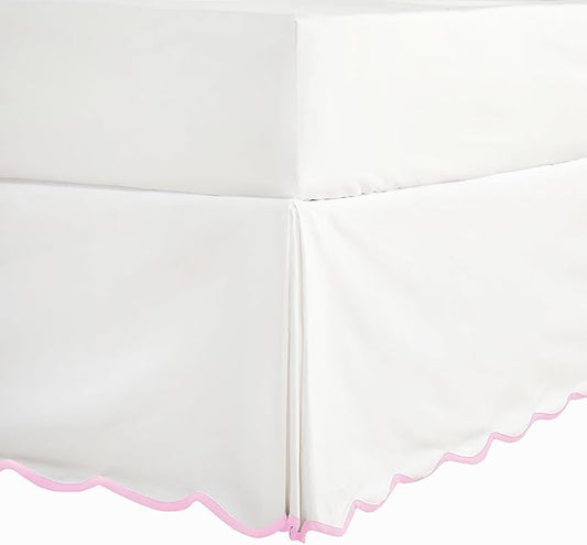 HIG Off-White Chic Queen Bed Skirt by HIG