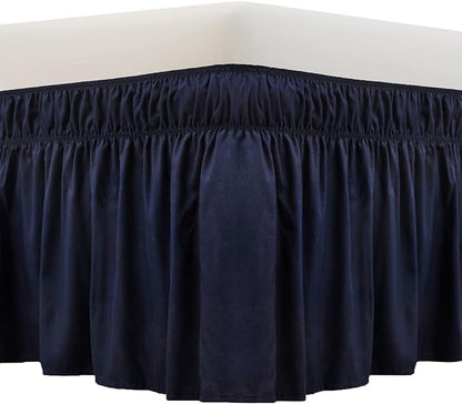 MEILA Wrap Around Bed Skirt Three Fabric Sides Elastic Dust Ruffled 16 Inch by MEILA