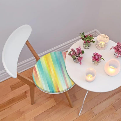 Rainbow Stripes Round Chair Cushions - Image 2