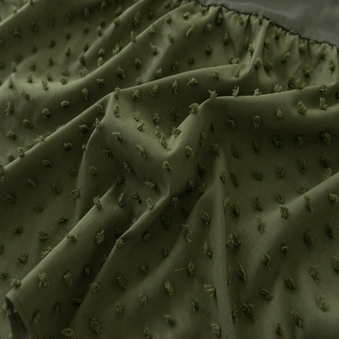 Tufted Dot Bed Skirt Queen Size Ruffled Bed Skirt - Image 4
