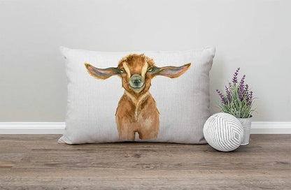 Solekla Happy Goat Farmhouse Pillow Covers 12x20 Inch, Home Decorative Throw - Image 4