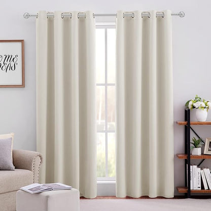 HOMEIDEAS Cream Beige Blackout Curtains by HOMEIDEAS