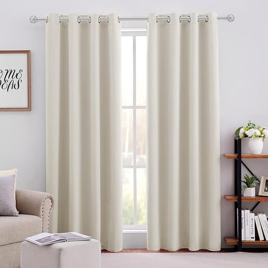 HOMEIDEAS Cream Beige Blackout Curtains by HOMEIDEAS