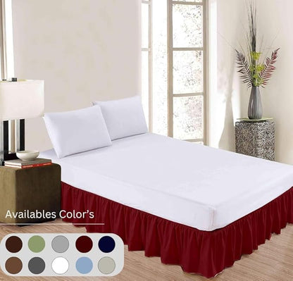 Ruffle Bed Skirt with Split Corners, Microfiber Dust Ruffled - Image 3