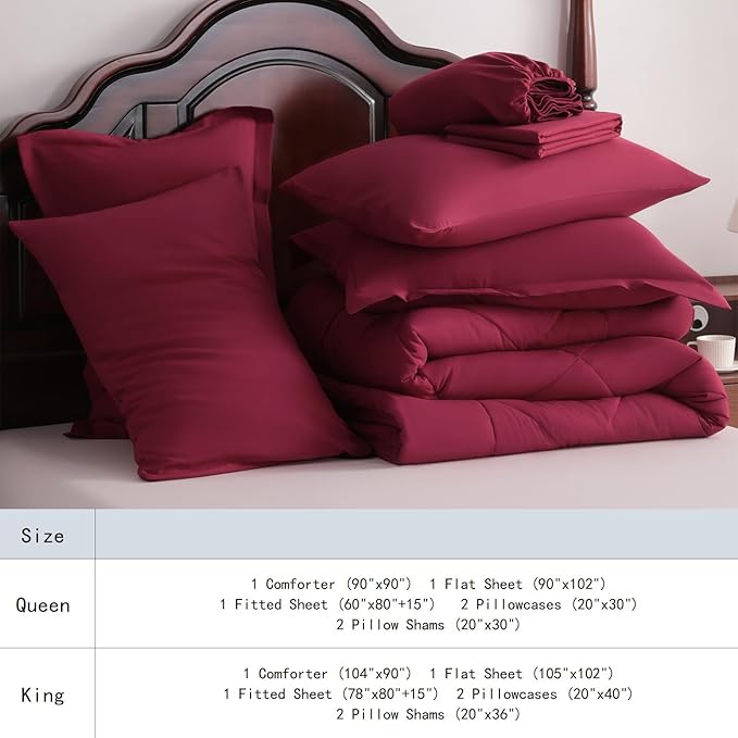 NTBAY Queen Comforter Set with Sheets, 7 Pieces Soft and Breathable Queen - Image 7