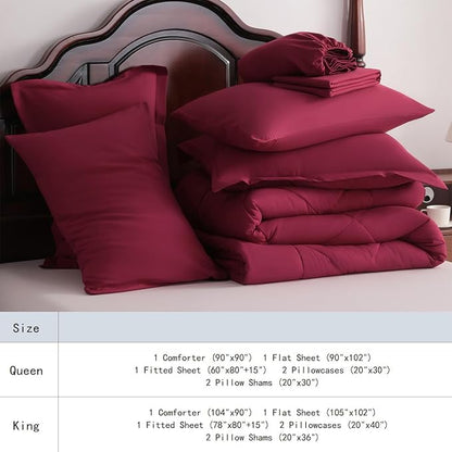 NTBAY Queen Comforter Set with Sheets, 7 Pieces Soft and Breathable Queen - Image 7