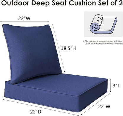 Outdoor Patio Chair Cushions Set, Water-Repellent, Fade Resistant, Deep Seat - Image 5
