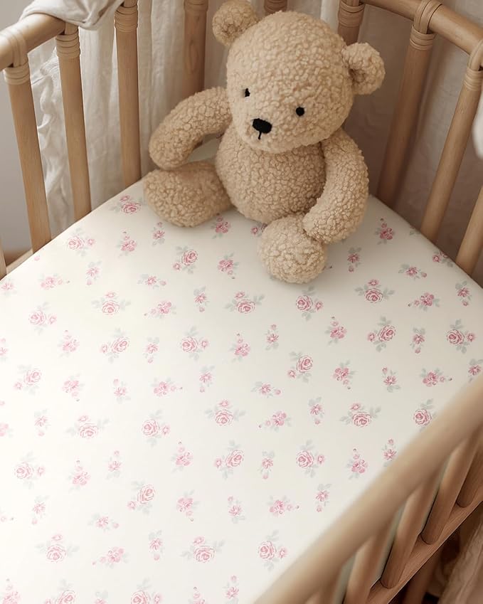 Pack and Play Sheets Fitted, Mini Crib Sheets 2-Pack - Image 7
