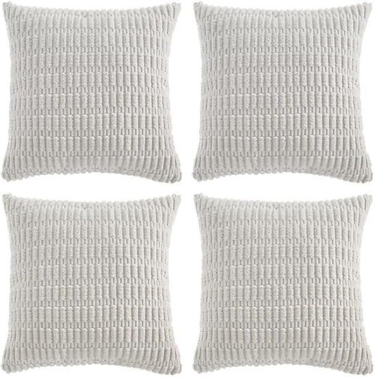 Fancy Homi 4 Packs Pure White Decorative Throw Pillow Covers 16x16 Inch by Fancy+Homi