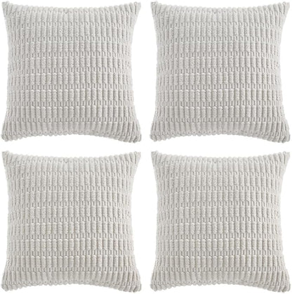 Fancy Homi 4 Packs Pure White Decorative Throw Pillow Covers 20x20 Inch by Fancy+Homi