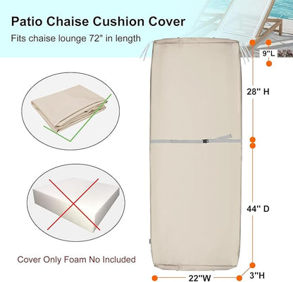 NettyPro Outdoor Patio Lounge Chair Cushion Covers - Image 4
