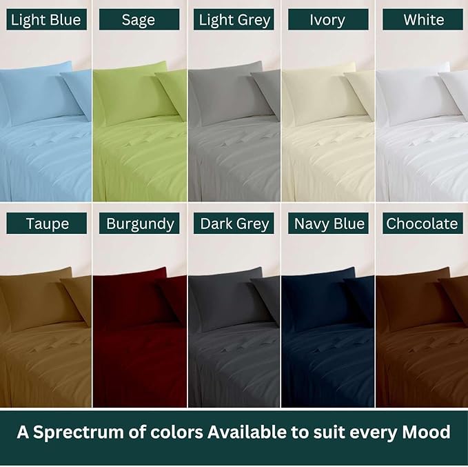 NON Sticky cotton Full Size Sleeper Sofa Sheets, 4 Piece Egyptian Cotton Bed - Image 6