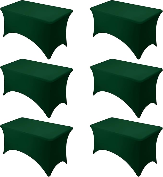 6-Pack Premium Hunter Green Spandex Tablecloths by DailySet
