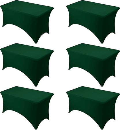 6-Pack Premium Hunter Green Spandex Tablecloths by DailySet