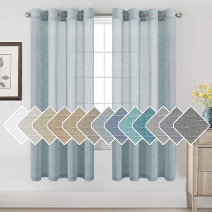 H.VERSAILTEX Linen Curtains Flax Linen Blended Curtain Panels by HVERSAILTEX