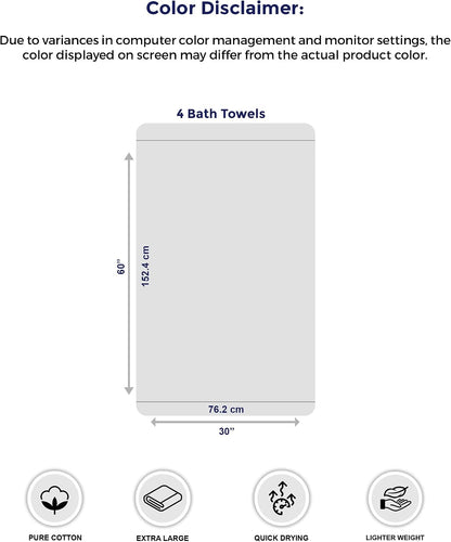 tens towels 4 piece extra large bath towels on a desk or shelf