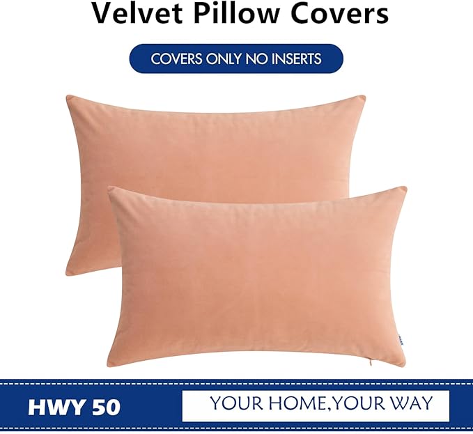 HWY 50 Dusty Pink Velvet Rectangular Throw Pillow Covers 12x20 Inch - Image 6