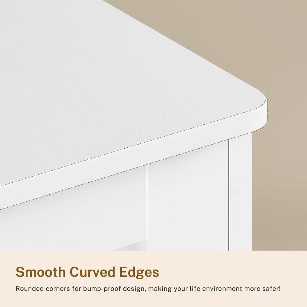TEENFON 57.1"W White Dresser for Bedroom, Modern 9 Drawer Dresser with M...