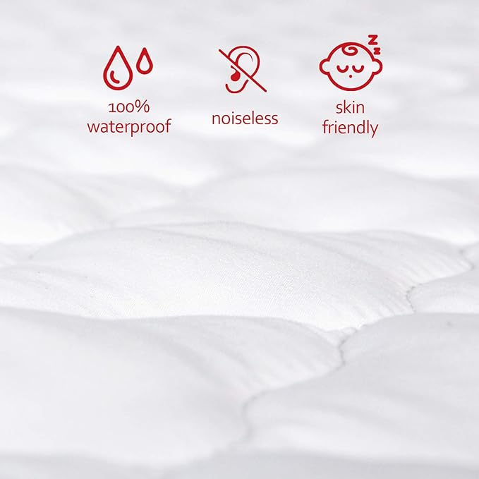 Waterproof Pack and Play Mattress Pad Sheets Fitted, Cotton Fabric Pack and - Image 5