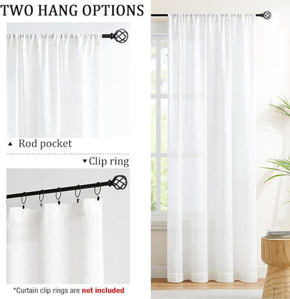 Treatmentex White Sheer Curtains - Image 4