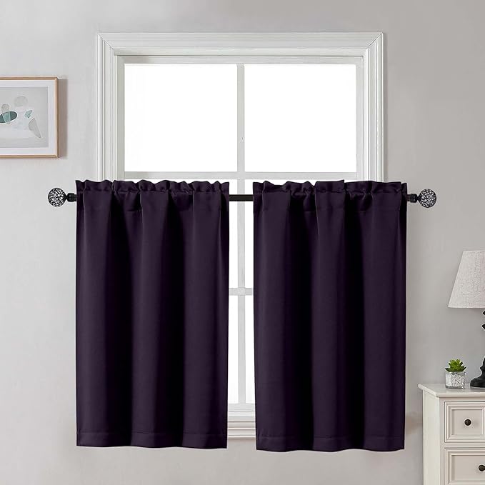 Gwine Kitchen Curtains for Small Window Treatment, Light Filtering Short Cafe by Gwine