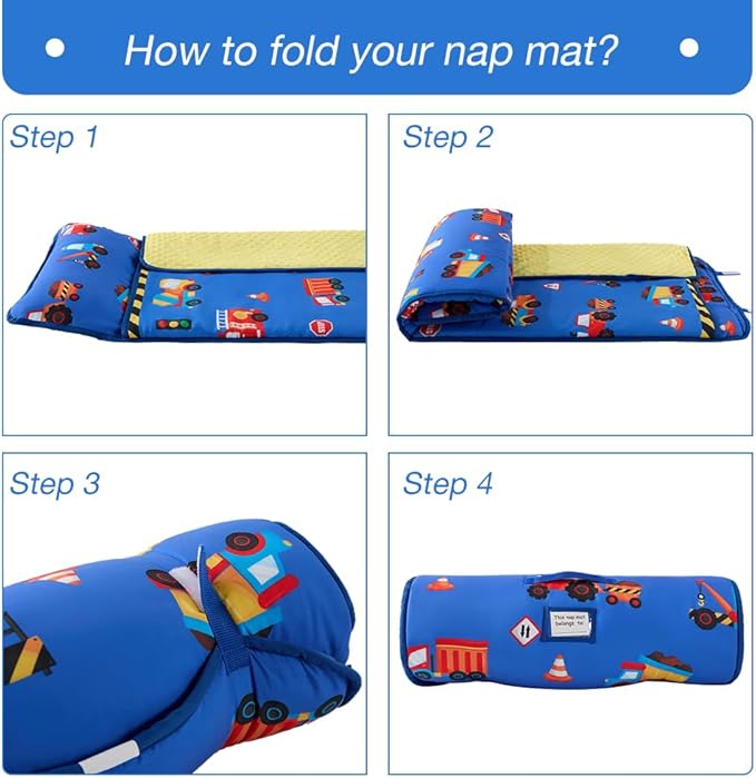 beeweed Toddler Nap Mat, Rollup Design Kid Sleeping Mat - Image 4