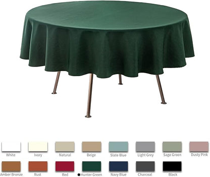 maxmill Round Linen Looking Textured Tablecloth Spill-Proof Wrinkle Free Soft - Image 3