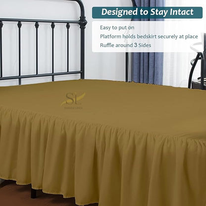 Shreem Linen Ruffled Bed Skirt - Image 7