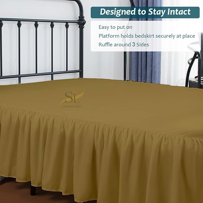 Shreem Linen Ruffled Bed Skirt - Image 7
