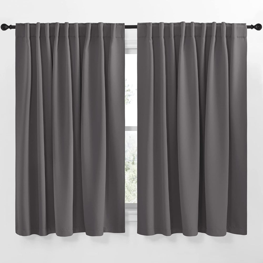 NICETOWN Blackout Curtain Panels Window Draperies - (Grey Color) 70x63 inch, ...