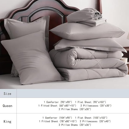 NTBAY King Comforter Set with Sheets, 7 Pieces Soft and Breathable King Bedding - Image 7