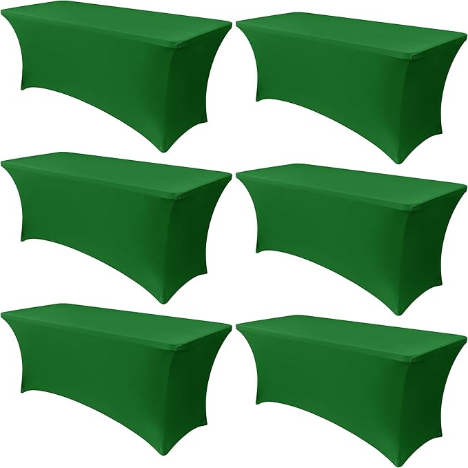 Obstal 6 Pack Stretch Spandex Green Table Covers by Obstal