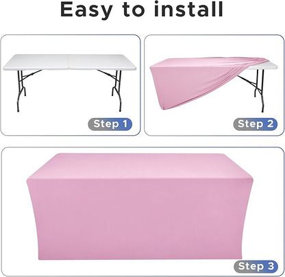 Nasitos Pink Fitted Table Covers Stretch Spandex - Image 4