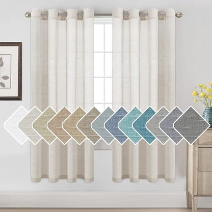 H.VERSAILTEX Linen Curtains Flax Linen Blended Curtain Panels by HVERSAILTEX