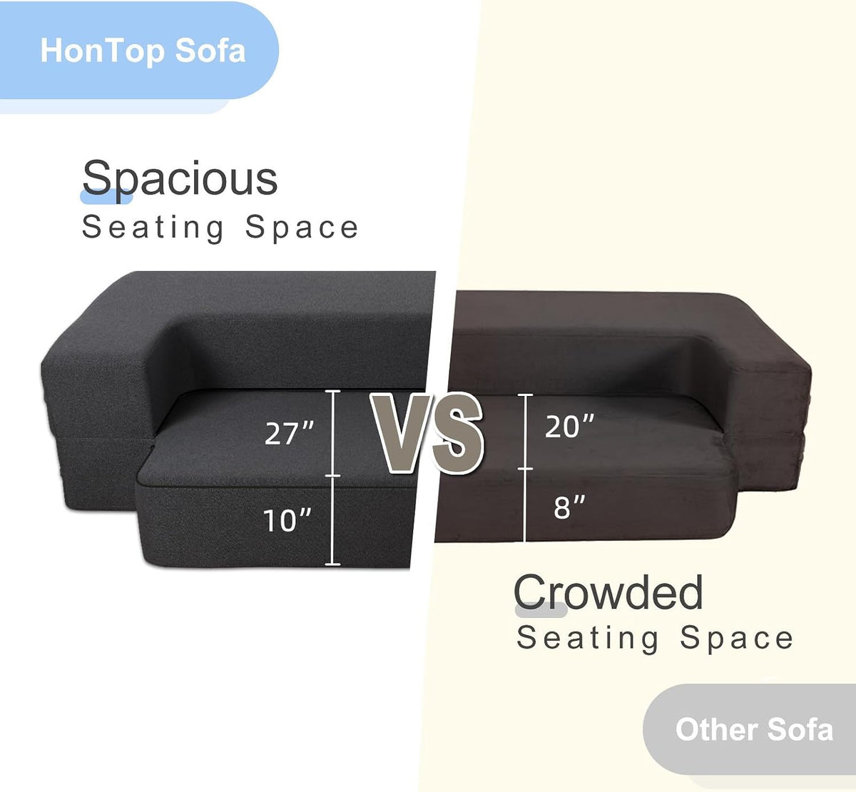 10 inch folding sofa bed memory foam futon on a desk or shelf