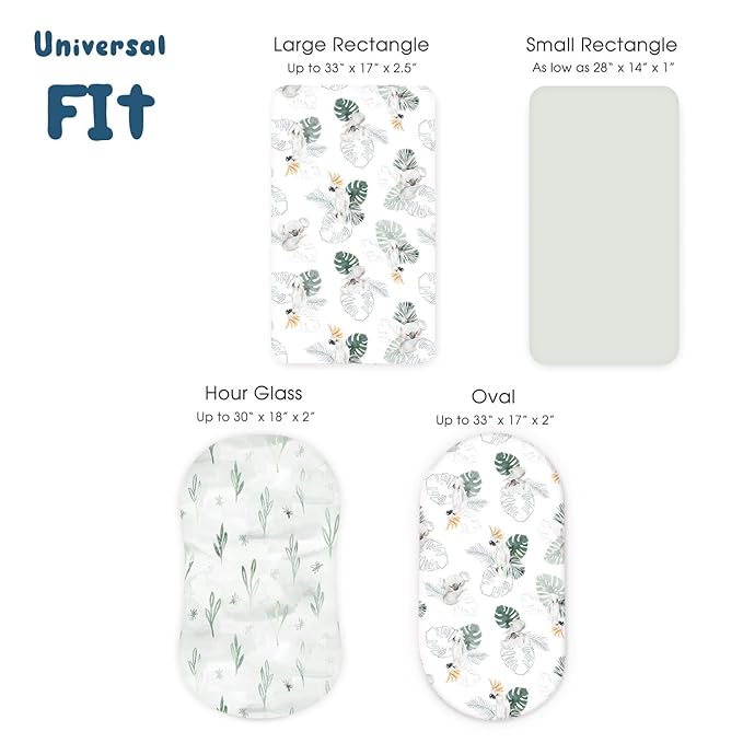 GRSSDER Stretch Ultra Soft Fitted Bassinet Sheets 3 Pack, Universal Fit - Image 6