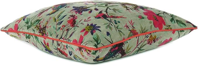Eyes of India Boho Velvet Bird Print Throw Pillow Cover, Colorful Decorative - Image 2