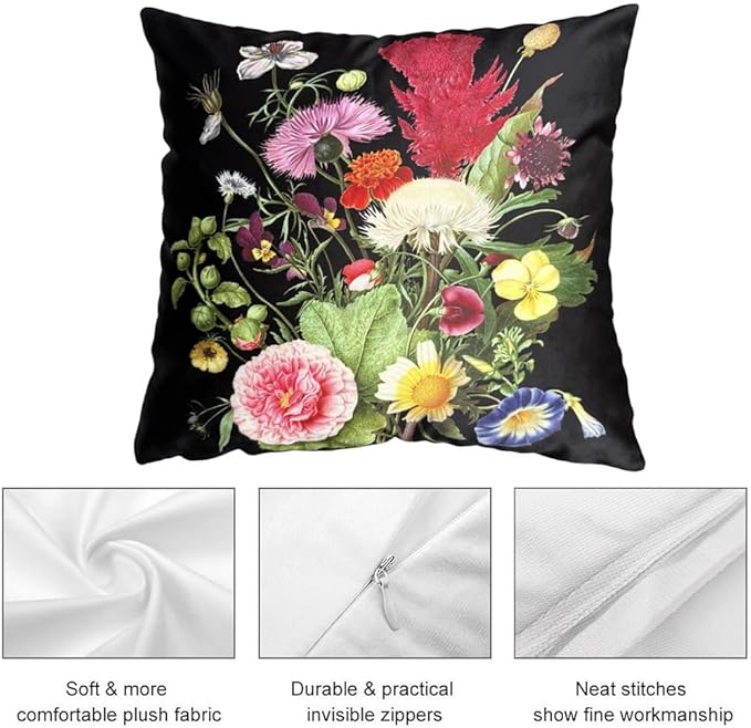 Elegant Velvet Floral Pillow Cover Double Sides Handmake Big Size Flower - Image 3