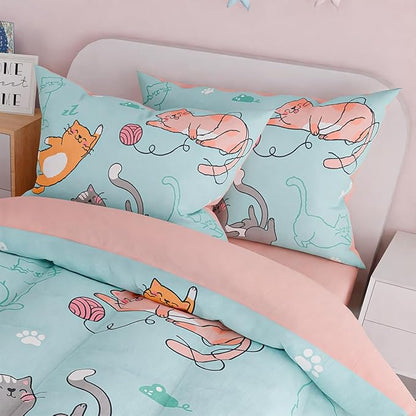 SANDJEST Cat Comforter Set Twin - Image 5