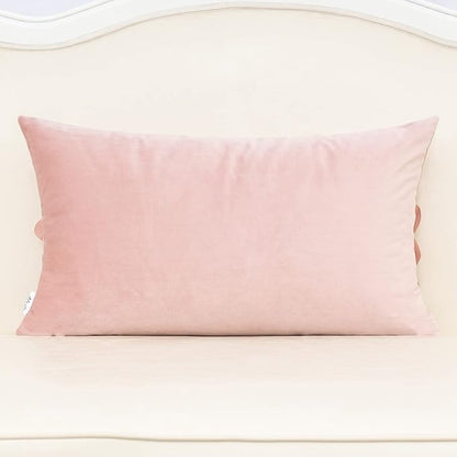 Alerfa 3D Flower Handmade Throw Pillow Cover Decorative Pink Velvet Pillowcase - Image 2