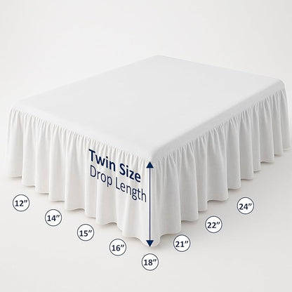 Ruffled Bed Skirt with Split Corners-Dust Ruffle - Image 5