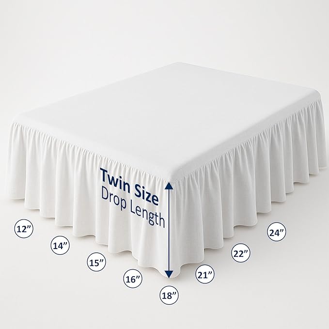 Ruffled Bed Skirt with Split Corners-Dust Ruffle - Image 5