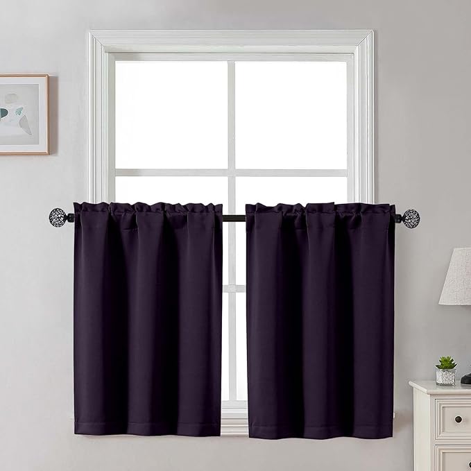 Gwine Short Curtains 30 Inch Length, Light Filtering Small Kitchen Window by Gwine