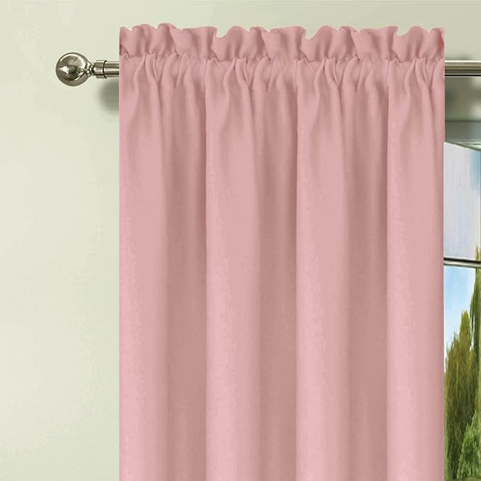 Pink Kitchen Window Valances, Rod Pocket - Image 3