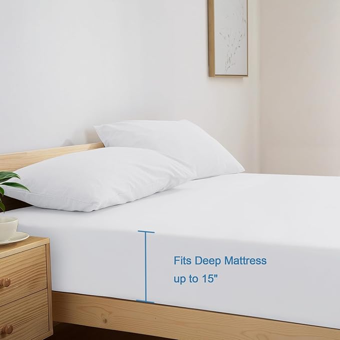 SPRINGSPIRIT Twin Sheets Set, 4 Piece Bed Sheets Set Deep Pockets, Super Soft - Image 3
