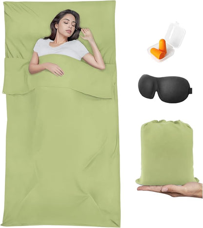 Sleeping Bag Liner, Travel Sheet & Adult Sleep Sack, Camping Sheets Travel by BREENHILL