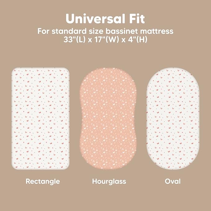 2-Pack Baby Bassinet Sheets Girl, Boy - Image 3