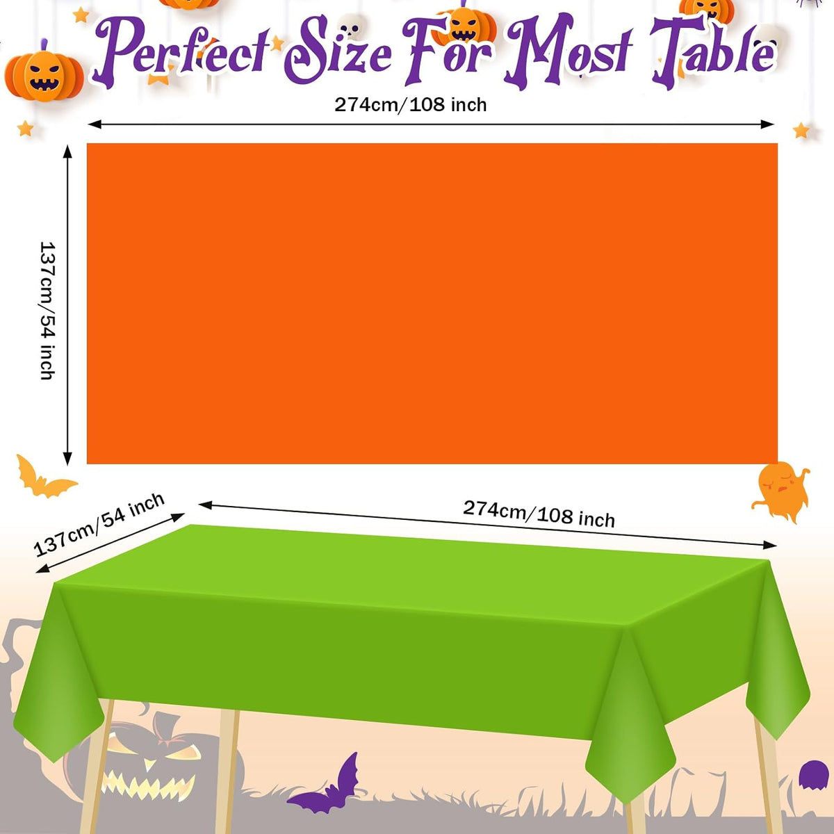 Patelai 24 Pcs Halloween Tablecloth 54"x108", Disposable Rectangle Plastic